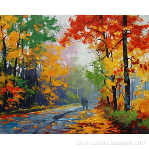 BC16-0122 Framed canvas lover walk on grove painting with fast delivery